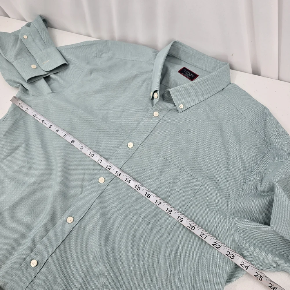 Untuckit Cadetto Wrinkle Free Shirt Men's Size 2XL‎ Green Micro Houndstooth L/S.